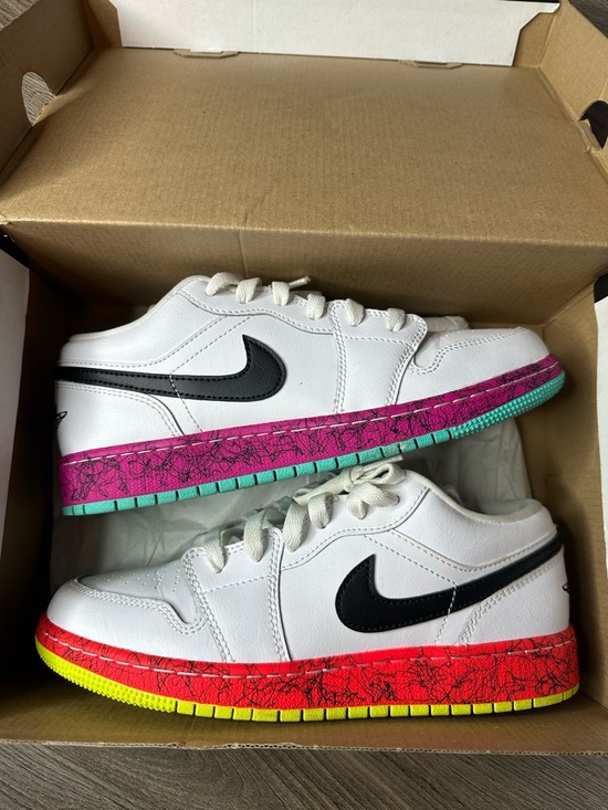 Nike Other - Air Jordan 1 Low Multi-Color Midsoles Size 6y White Pink Orange Blue CV9548-100